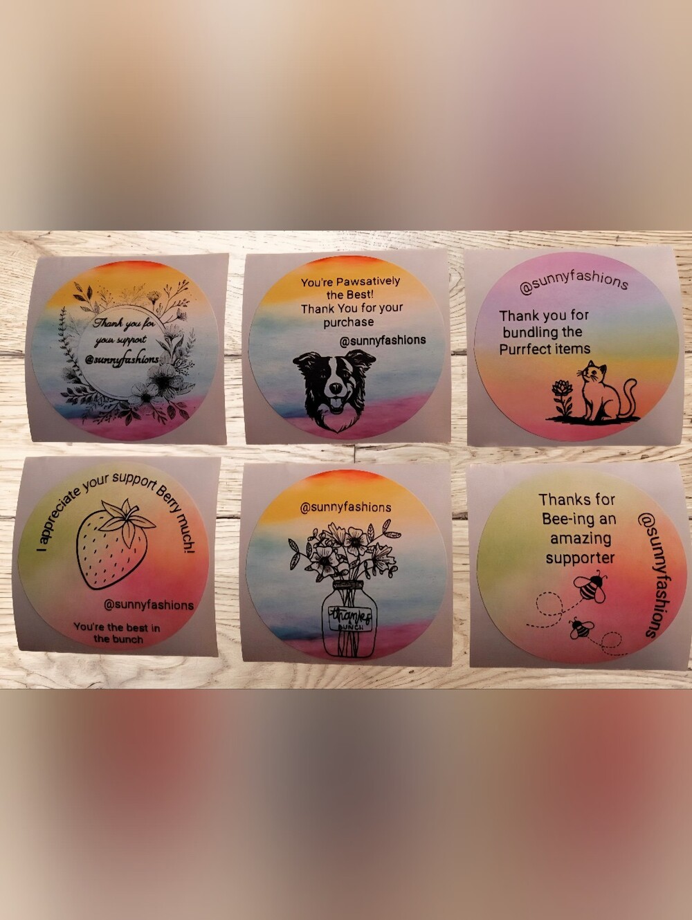 🌟 BUY IT NOW Thank You Stickers Customized with Your Closet Name (6 Designs)
